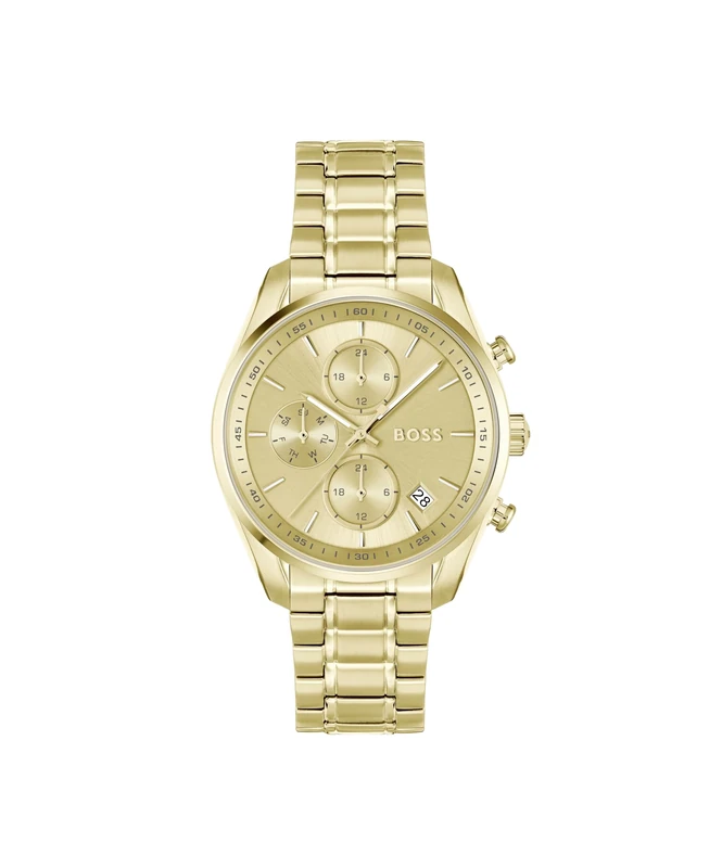 BOSS Analogue Multifunction Quartz Watch for Women Grand Tour Ladies Collection with Gold Colored Stainless Steel Bracelet - 1502768