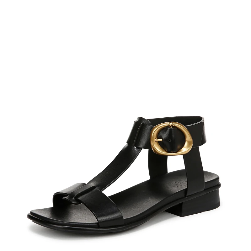 Naturalizer Women's Flat Sandal Brandy Walking Shoes Black Wide Fit UK 4