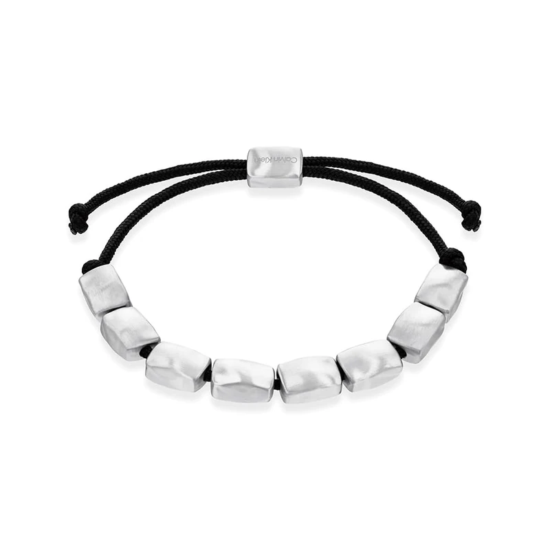 Calvin Klein Men's CK METALLIC WAVES Collection Nylon Bracelet in Stainless Steel - 35100035