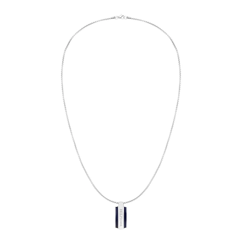Tommy Hilfiger Jewelry Men's Pendant Necklace in Stainless Steel with an Engraved Plaque - 2790599