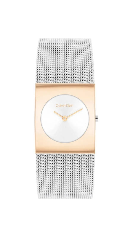 Calvin Klein Analogue Quartz Watch for Women CK Pulse Collection with Silver Stainless Steel Mesh Bracelet - 25100063