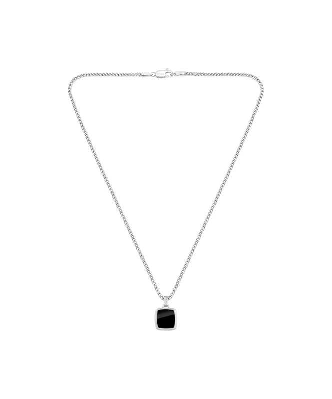 BOSS Jewelry Men's ODELL Collection Pendant Necklace in Stainless Steel with Black Onyx - 1580648