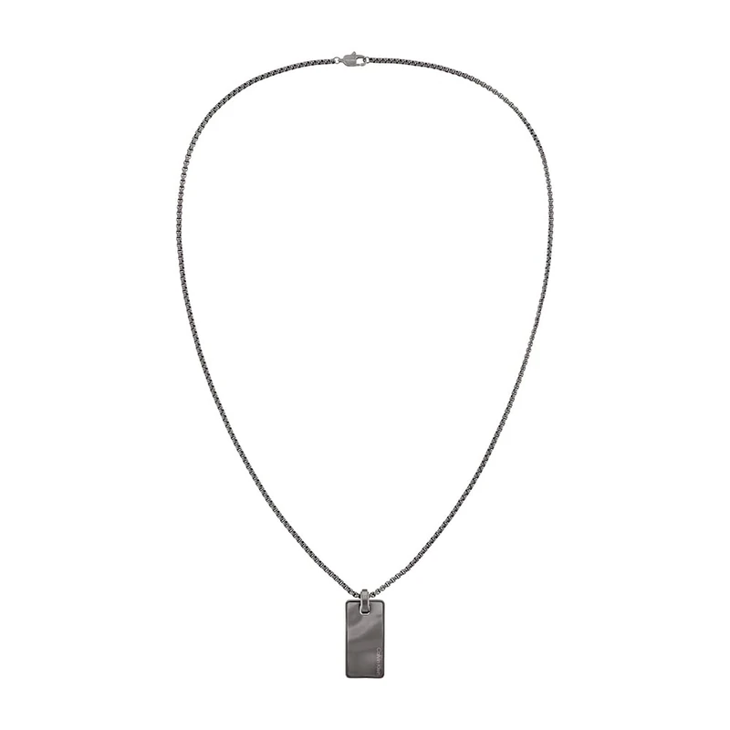 Calvin Klein Men's CK METALLIC WAVES Collection Pendant Necklace with GunMetal Ion Plating (IP) - 35100032