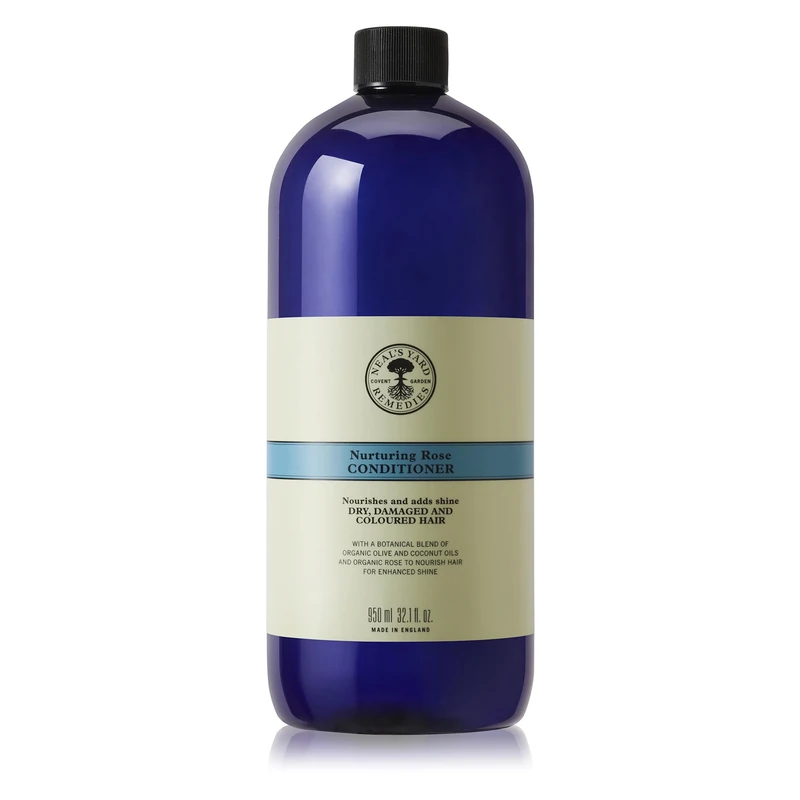 Neal's Yard Remedies Nurturing Rose Conditioner, Adds Shine & Nourishes, For Dry, Damaged or Coloured Hair, Vegan & Cruelty-Free, 950ml