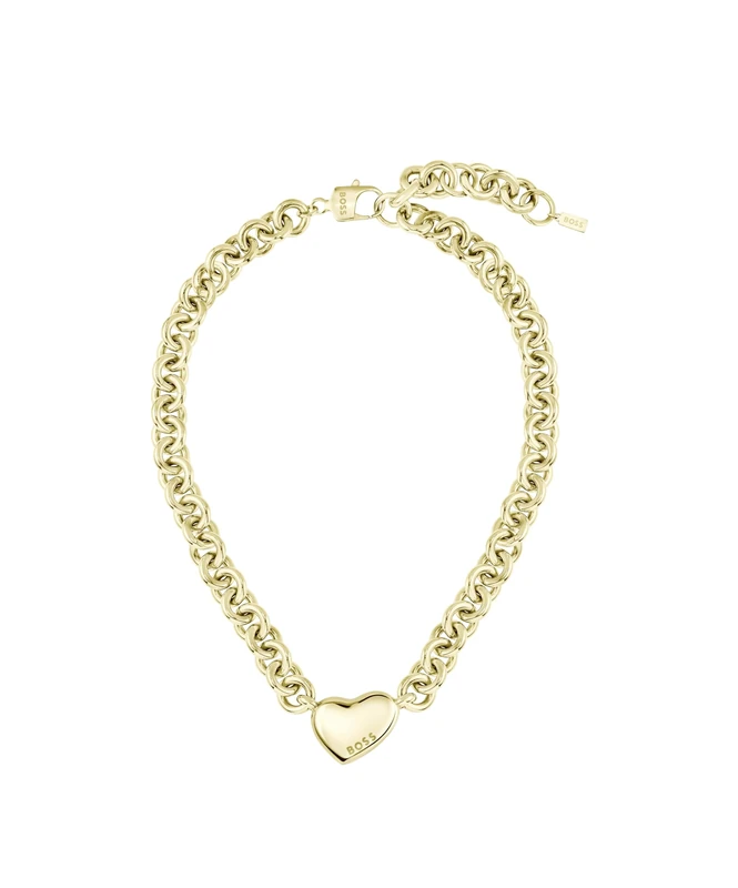BOSS Jewelry Women's HONEY LOVE Collection Chain Necklace in Yellow Gold with a Heart Charm - 1580637