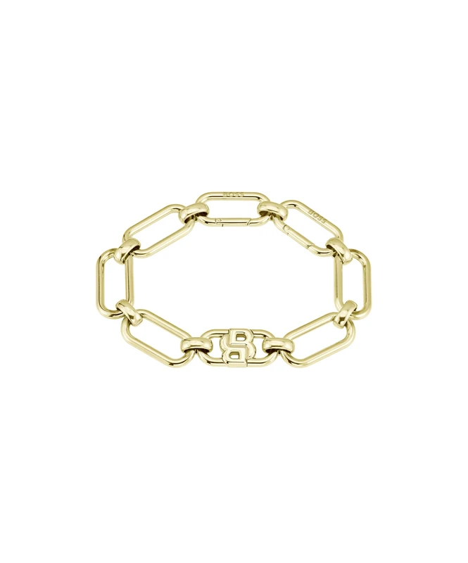 BOSS Jewelry Women's DOUBLE B SWING Collection Chain Bracelet in Yellow Gold with a Double B Charm - 1580628