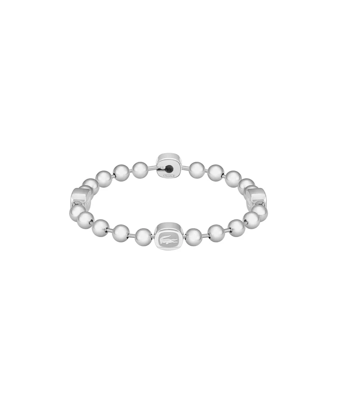 Lacoste Men's VIGOR Collection Beaded Bracelet in Stainless Steel and Yellow Gold