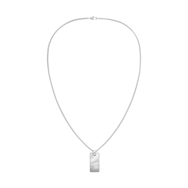 Calvin Klein Men's CK METALLIC WAVES Collection Pendant Necklace in Stainless Steel - 35100033