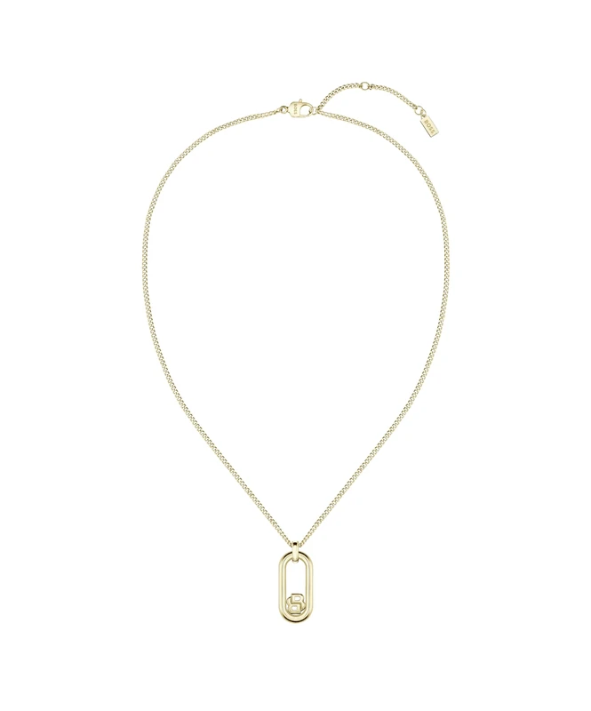 BOSS Jewelry Women's DOUBLE B SWING Collection Pendant Necklace in Yellow Gold with a Double B Charm - 1580627