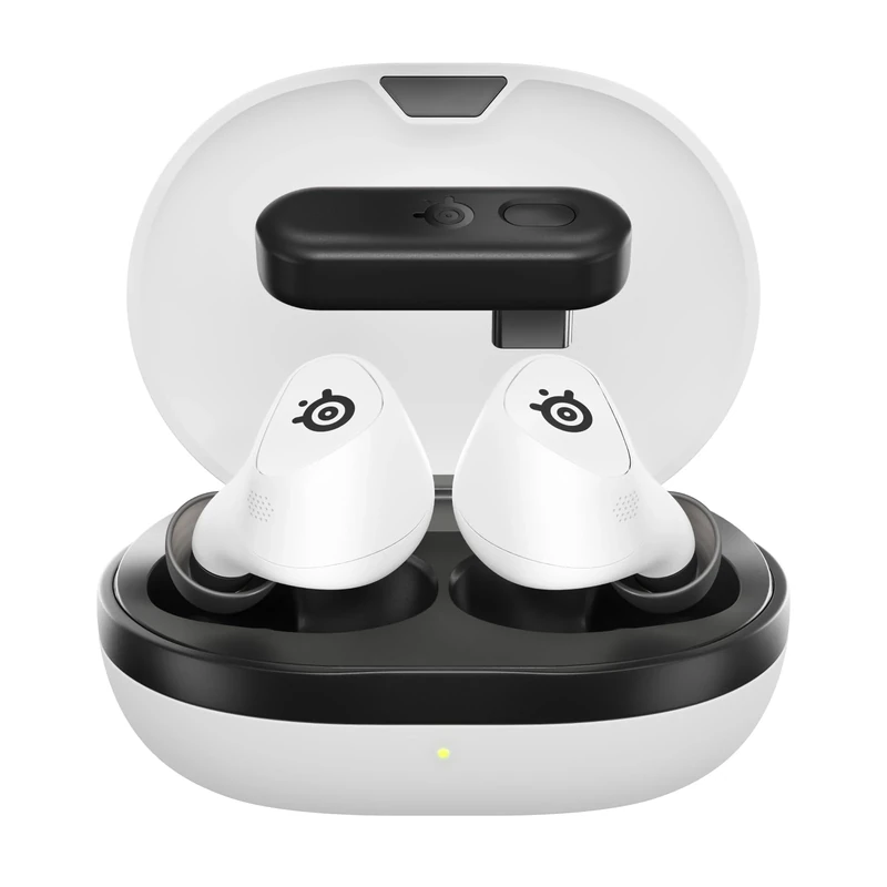 SteelSeries Arctis GameBuds for PS5 - Wireless Gaming Earbuds - 2.4GHz + BT 5.3 - ANC/Transparency - IP55 Water Resistant - 40H Battery - Wireless Charging - PS5, PC, Switch 2, Mobile - White
