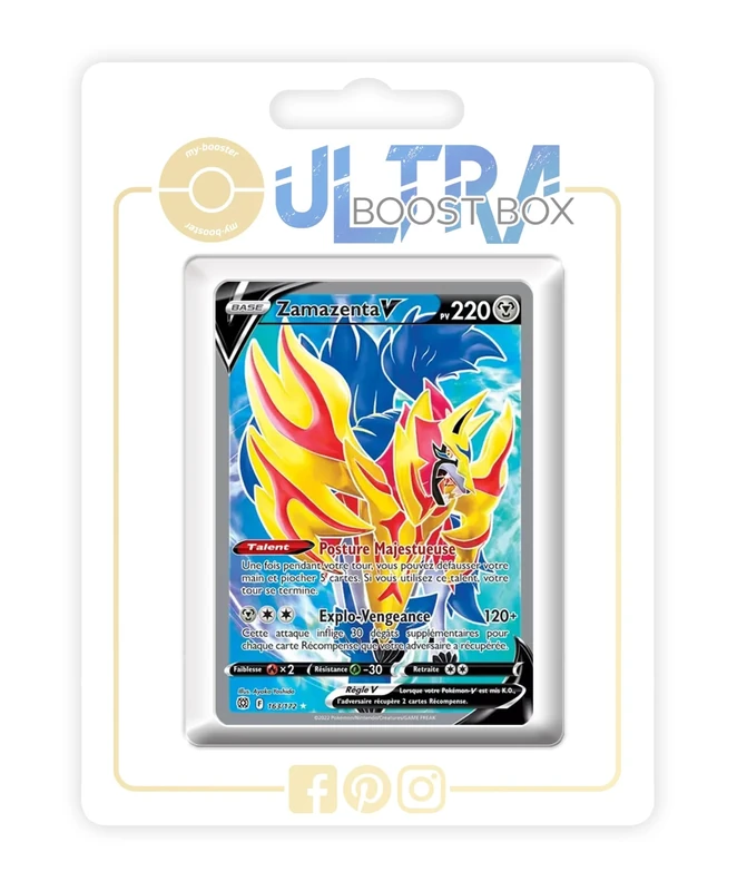 Zamazenta V 163/172 Full Art - my-booster X Épée et Bouclier 9 - Stars Étincelantes - Box of 10 Pokemon French Cards