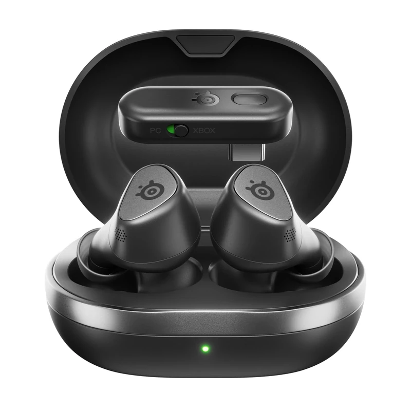 SteelSeries Arctis GameBuds for Xbox - Wireless Gaming Earbuds - 2.4GHz + BT 5.3 - ANC/Transparency - IP55 Water Resistant - 40H Battery - Wireless Charging - Xbox, PC, Switch 2, PS5, Mobile - Black