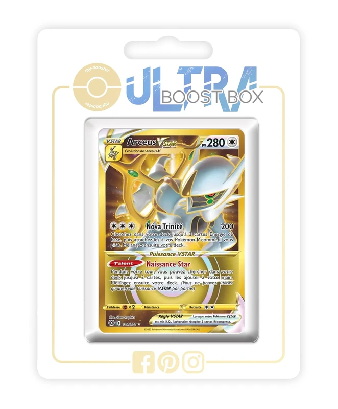 Arceus VSTAR 184/172 Shiny Gold - my-booster X Épée et Bouclier 9 - Stars Étincelantes - Box of 10 Pokemon French Cards