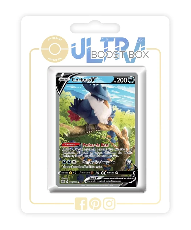 Corboss V (Honchkrow V) 162/172 Alternative Pokémon Gallery - my-booster X Épée et Bouclier 9 - Stars Étincelantes - Box of 10 Pokemon French Cards