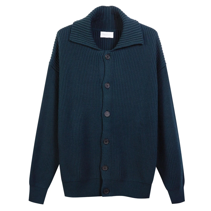 Diana Studio - Men's Merino Wool Button Down Jacket, Long Sleeve, Casual Fit, Green, XL, Green, XL-XXL
