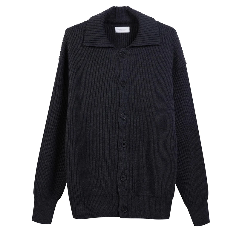 Diana Studio - Men's Merino Wool Buttoned Jacket, Long Sleeves, Casual Fit, Made in Italy, Grey, S