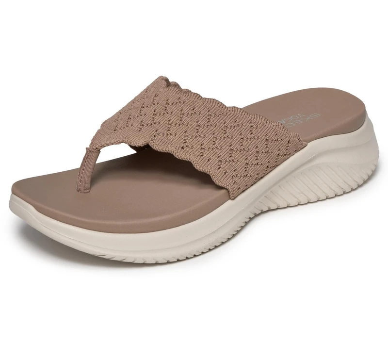Skechers Ultra Flex 3.0 Rhythm Waves Womens Knit Thong Sandal with Yoga Foam