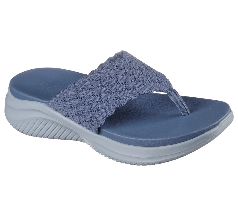Skechers Ultra Flex 3.0 Rhythm Waves Womens Knit Thong Sandal with Yoga Foam