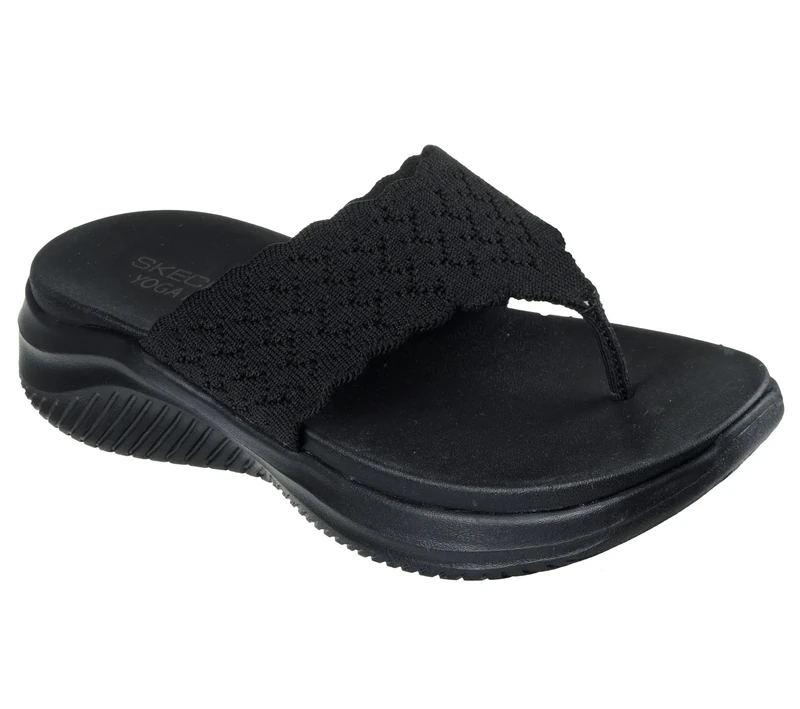 Skechers Ultra Flex 3.0 Rhythm Waves Womens Knit Thong Sandal with Yoga Foam