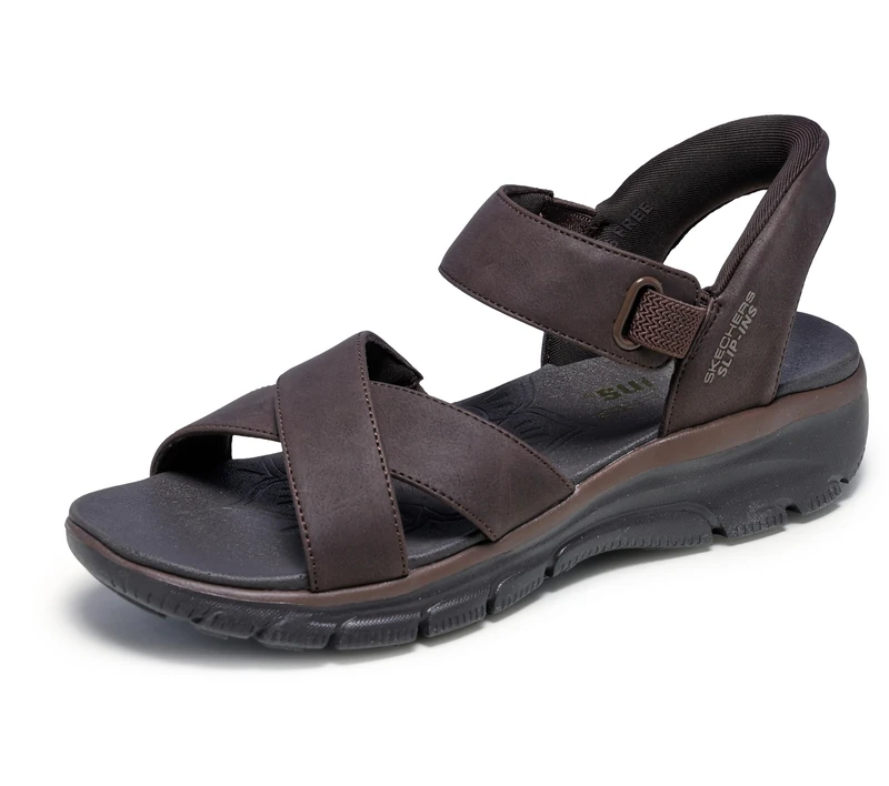 Skechers Women's Easy Going Somewhere Sunny Slip-On Sneakers, Chocolate Duraleather/Gore, 2 UK