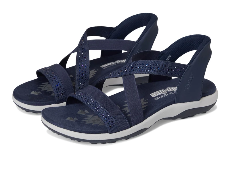 Skechers Women's 163574-moc sandals, navy, 8 UK