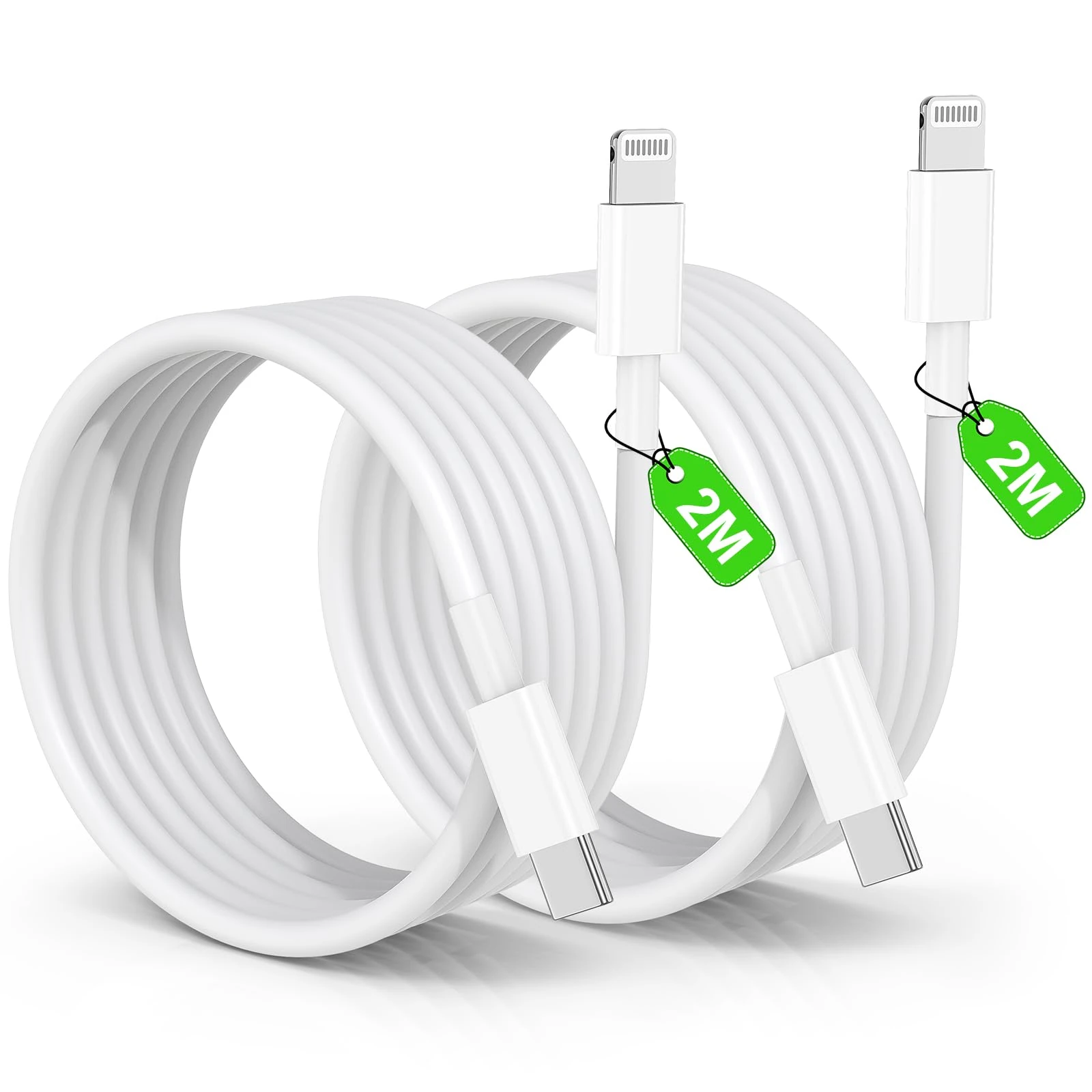 CSXZCOON 2M Long iPhone Fast Charger Cable, USB C to Lightning, 2 Pack, Apple MFi Certified, 6ft for iPhone 14/13/12/11/XS/XR/X/8/7/6/5/iPad