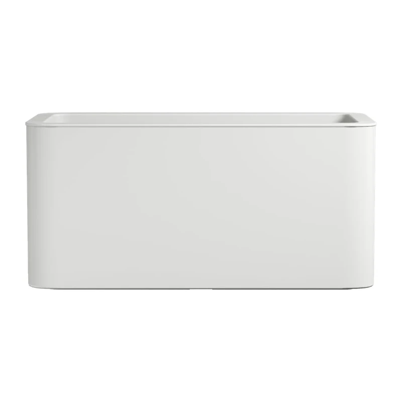 FLORUS Jive Terrace 80cm - Planter for Indoor & Outdoor - 100% Recycled Plastic - L78 x W39 x H37.2 cm - White/White