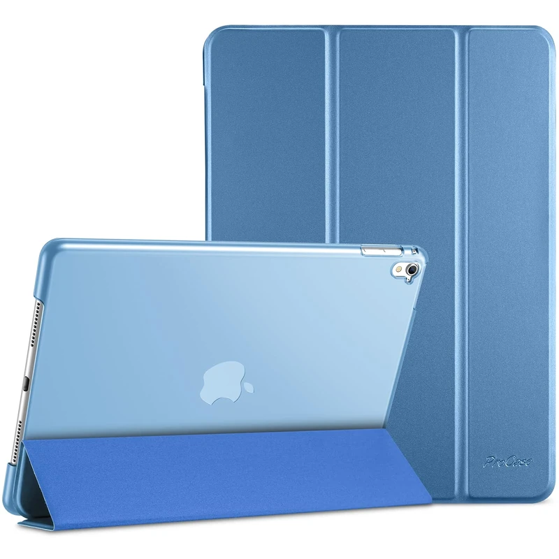 ProCase Smart Case for iPad Pro 9.7 2016 (Model: A1673 A1674 A1675)), Ultra Slim Lightweight Stand Shell Cover with Translucent Frosted Back for iPad Pro 9.7 Inch 2016 – Blue