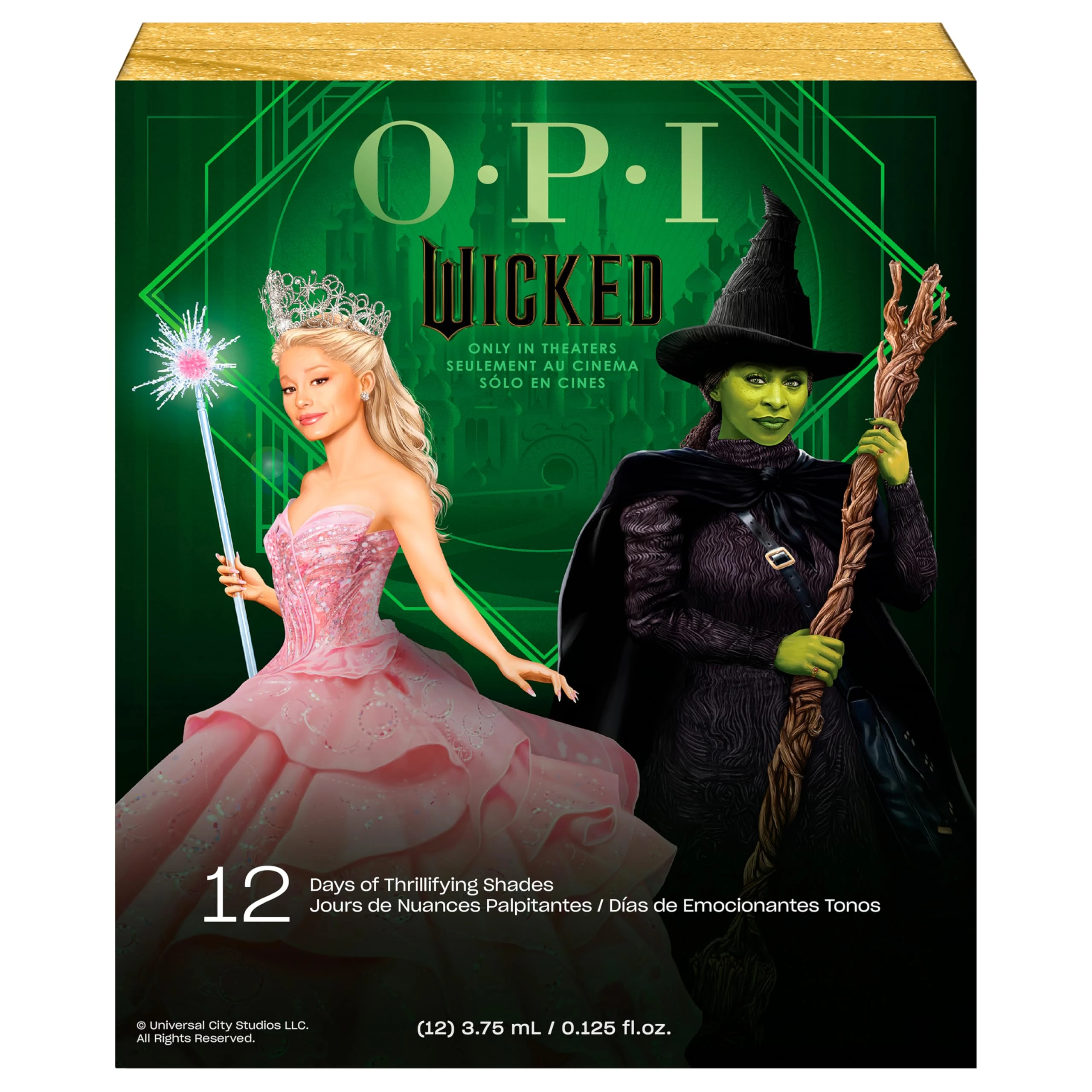 OPI x Wicked Advent Calendar 2024 - Complete Limited Edition Mini Nail Lacquer Gift Set, Salon Quality Nail Polish, Perfect Christmas Gift (12 x 3.75 ml)