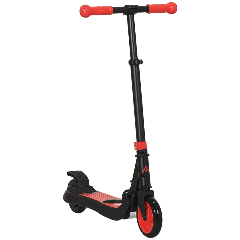 HOMCOM Electric Scooter for Kids, Foldable Electric Scooter for Age 6+, with Adjustable Height, Rear Brake, Up to 8 KM/H, Maximum Range 6 KM, 5kg Lightweight, Red