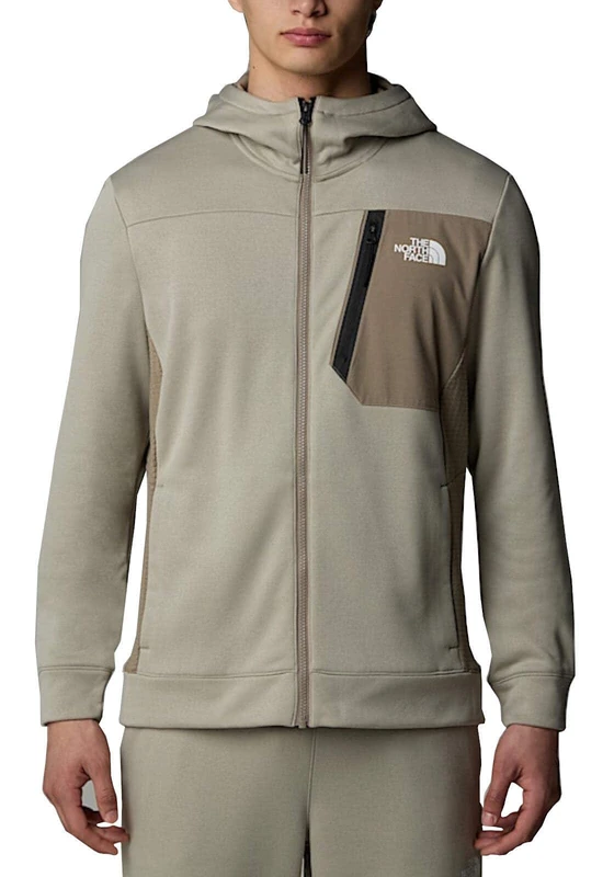 The North Face Men's Mountain Athletics Fz Flecce jacket, Clay Grey/Cavern Grey, XS