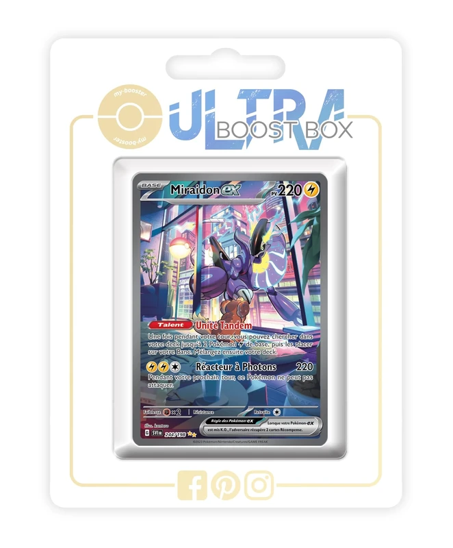 Miraidon ex 244/198 Alternative Shiny Pokémon Gallery - my-booster X Écarlate et Violet 01 - Box of 10 Pokemon French Cards