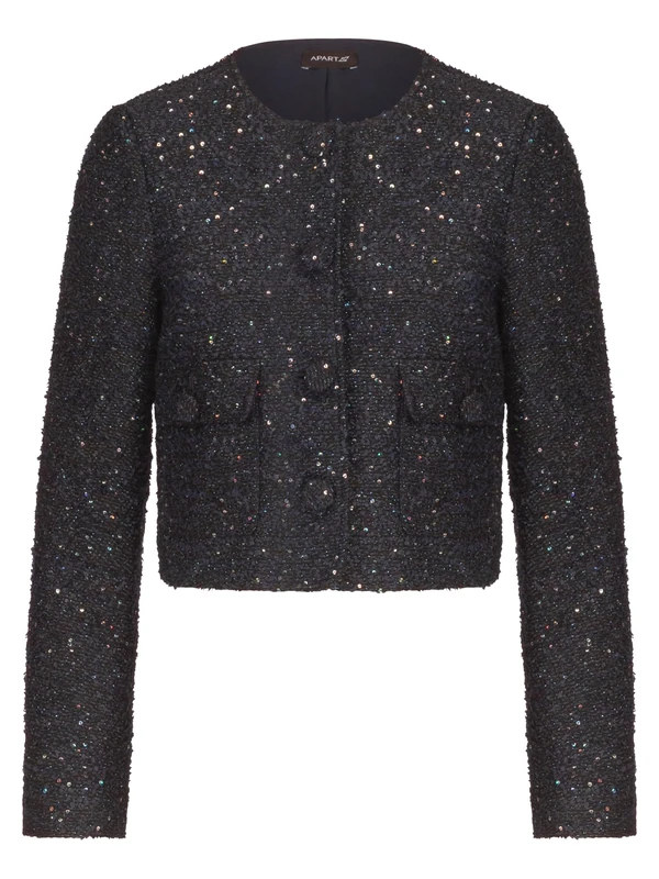 APART Fashion Women's Boucleblazer Blazer, Midnight Blue, 18