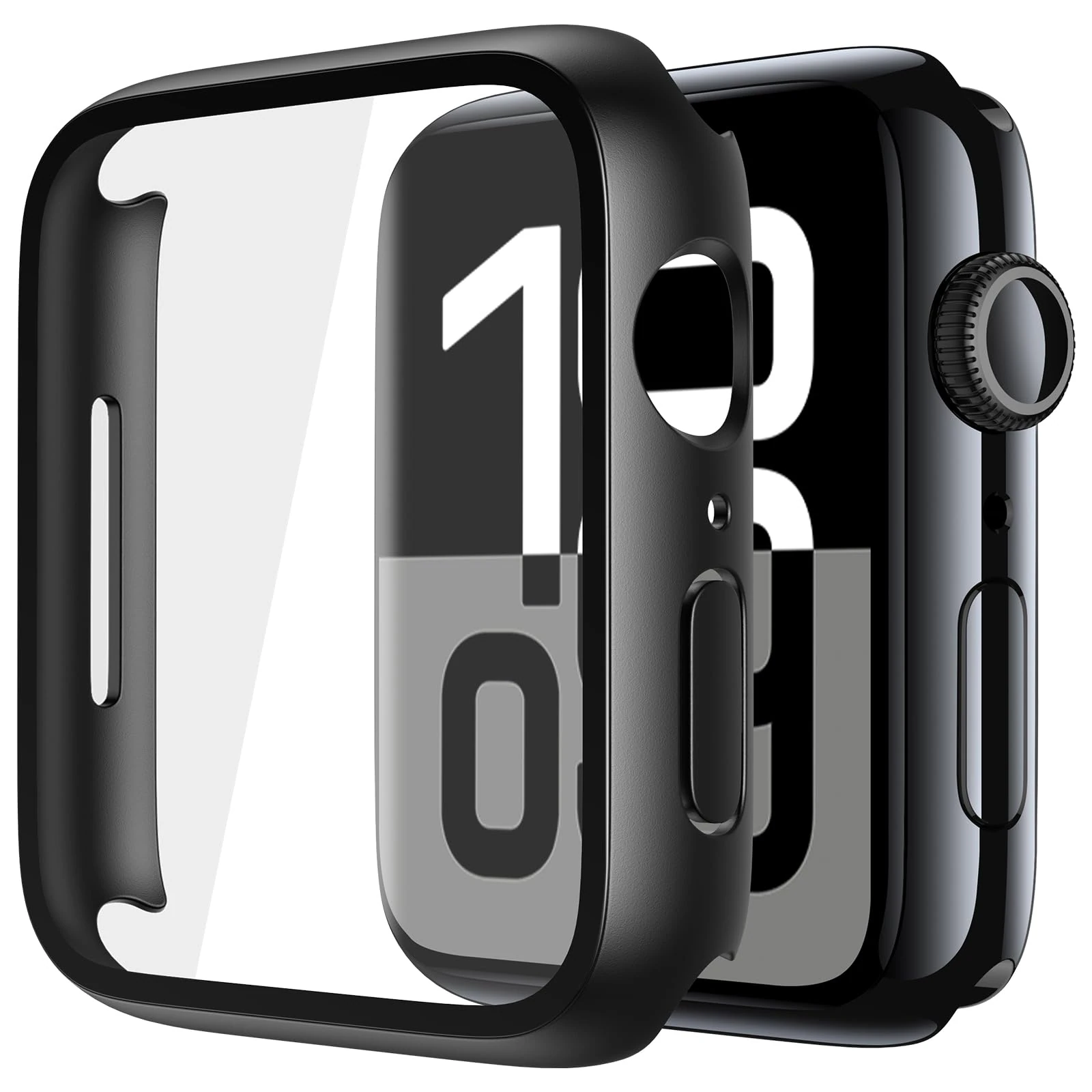 Piuellia 2 Pack Hard Protective Case Screen Protector Compatible with Apple Watch Series 11 Series 10 46mm, Anti-Drop Ultra-thin Full Coverage PC Cover for iWatch, 2 Black