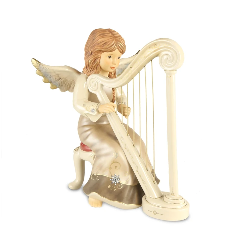 Goebel Heavenly Messenger Angel Figurine with Harp, Soft Melody Made of Stoneware, 41-650-66-1 - Image 1