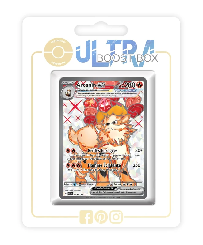 Arcanin ex (Arcanine ex) 224/198 Tera Shiny Full Art - my-booster X Écarlate et Violet 01 - Box of 10 Pokemon French Cards