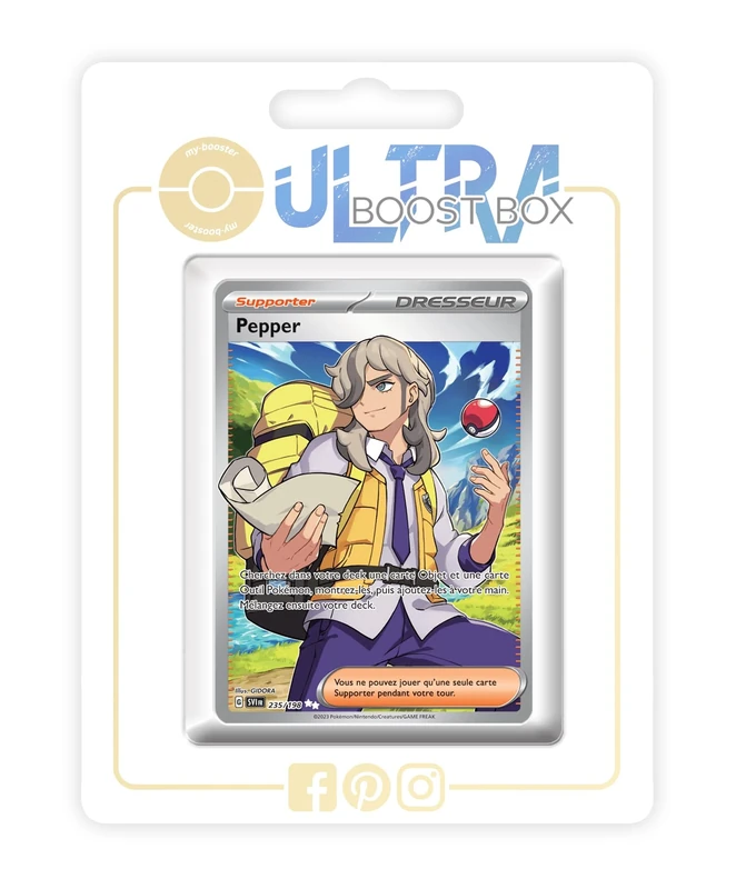 Pepper (Arven) 235/198 Shiny Full Art Trainer - my-booster X Écarlate et Violet 01 - Box of 10 Pokemon French Cards