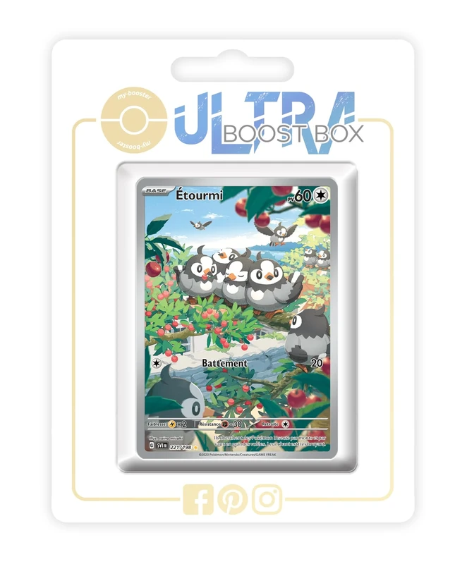 Étourmi (Starly) 221/198 Alternative Shiny Pokémon Gallery - my-booster X Écarlate et Violet 01 - Box of 10 Pokemon French Cards