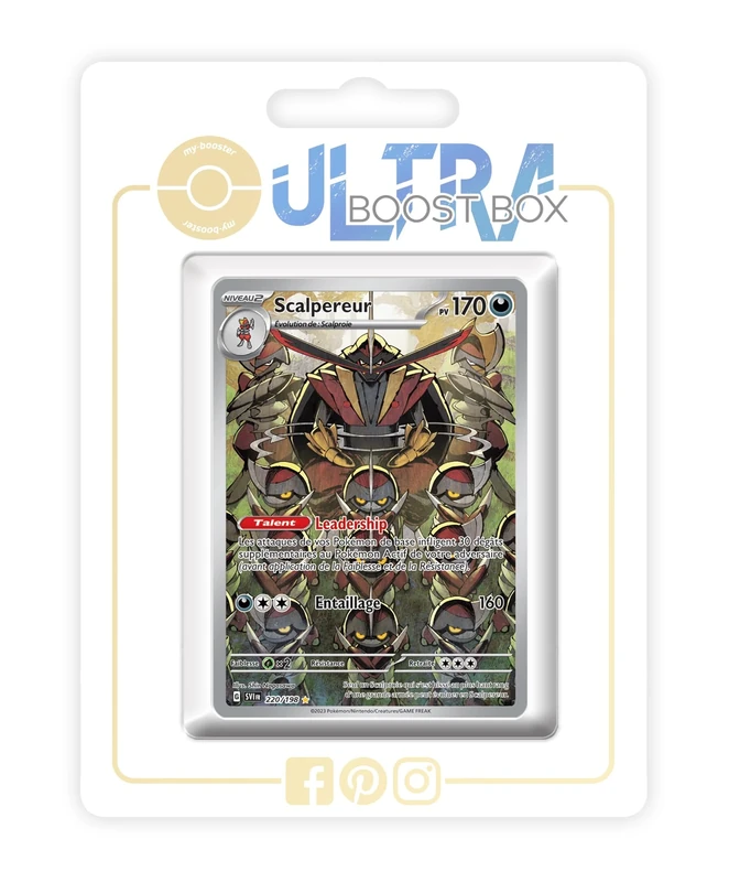 Scalpereur (Kingambit) 220/198 Alternative Shiny Pokémon Gallery - my-booster X Écarlate et Violet 01 - Box of 10 Pokemon French Cards