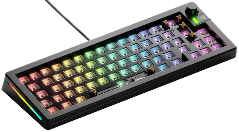 GLORIOUS Gaming GMMK 3 Barebones Custom Gaming Keyboard, 65% Mechanical Keyboard, Modular Gasket System, Hotswappable MX 5-pin, Sound Dampening Foam, Aluminum Switch Plate, ISO/EU - European