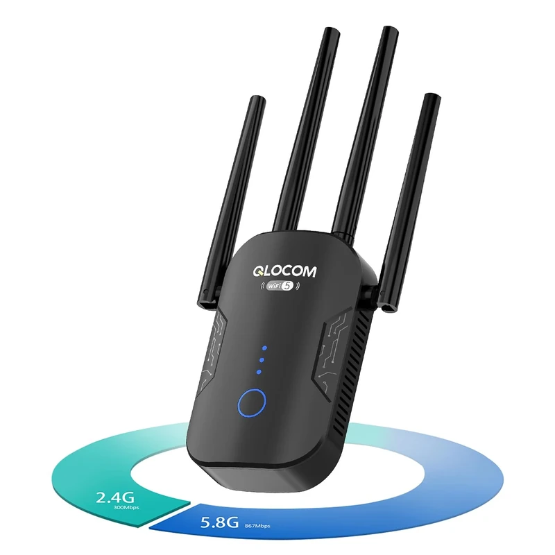 1200Mbit/s WLAN Booster, Dual Band 5G/2.4G WLAN Repeater