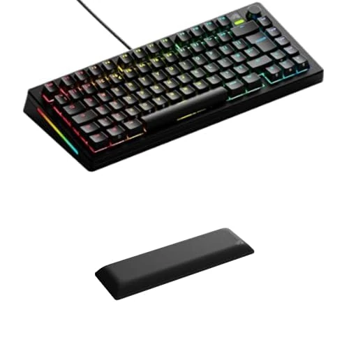 GLORIOUS Gaming GMMK 3 Custom Mechanical Gaming Keyboard with Knob, TKL 75%, Gasket System, doubleshot PBT Keycaps, Aluminum Switch Plate, Hotswap 3 & 5 Pole Switches, Nordic QWERTY, Black