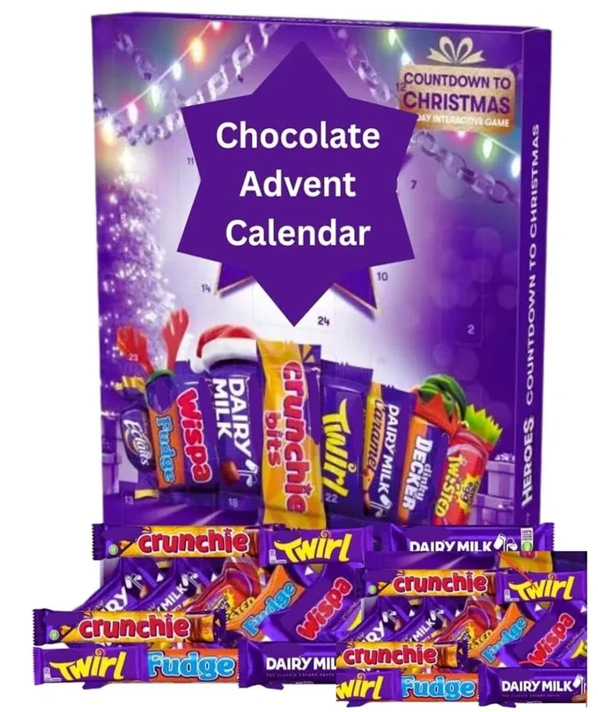 Christmas Milk Chocolate Advent Calendar Gift 2025- Cadburys Heroes Assorted Chocolate Advent Calendar 230g – Adult and Kids Advent Calendar
