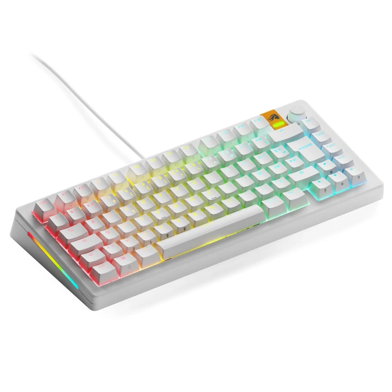 Glorious Gaming GMMK 3 Rapid Trigger Keyboard, hall effect, 8K polling rate, MX mechanical & magnetic switches, hotswappable TKL 75%, gasket system, doubleshot PBT keycaps, French AZERTY, White