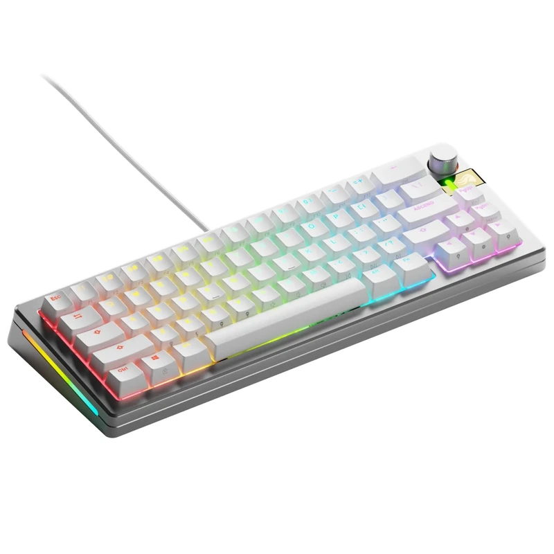 Glorious Gaming GMMK 3 Pro HE Fast Hall Effect Keyboard, Aluminum Housing, 8K Rate, Magnetic/Hot Swap MX Switches, Modular Joints, Compact 65% US QWERTY (Silver)