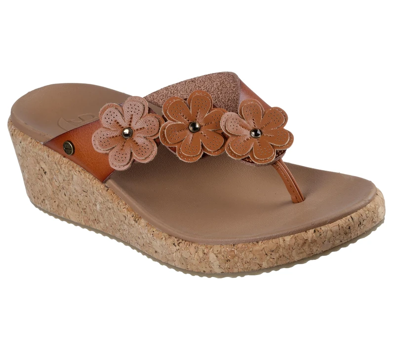 Skechers Women's Archfit Beverlee-Rare Blossom Flip-Flop, Luggage, 7.5 - Image 1