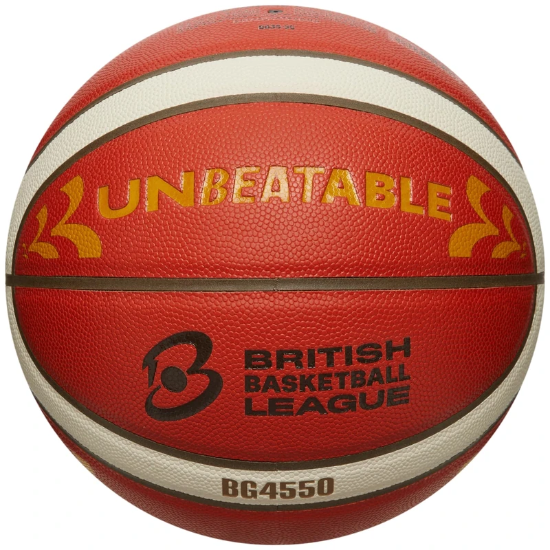 Molten Basketball | Unbeatable B6G4550 | Official BBL British Basketball League Match Ball | Composite Leather | Indoor | Size 6 | For Boys age 12-14, Girls age 14 plus & Adults | Orange/Ivory/Gold
