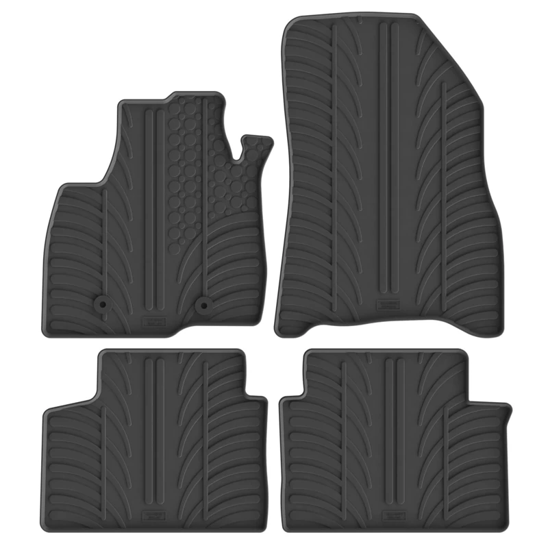 Gledring Set of Rubber Mats Compatible with Dacia Duster III 2024 Onwards (T Profile 4 Pieces + Mounting Clips)