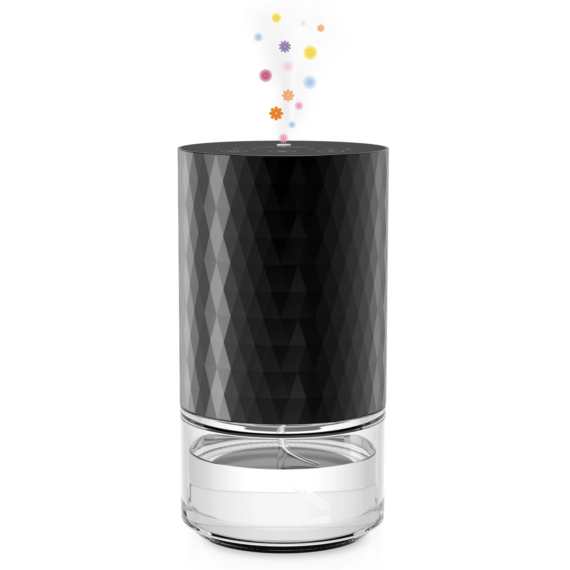 Airversa Waterless Diffuser Essential Oil 100mL Capacity Scent Air Machine for Home Aromatherapy Nebulizer Premium Metal Battery Operated 3 Mist Settings 3 Countdown Timers Color Light AN5 Black