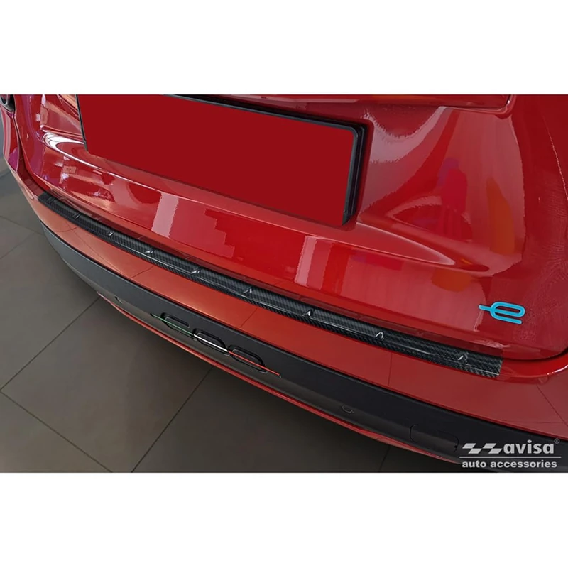 Avisa Real 3D Carbon Rear bumper protector compatible with Fiat 600 Hybrid & 600e 2023- 'Ribs'